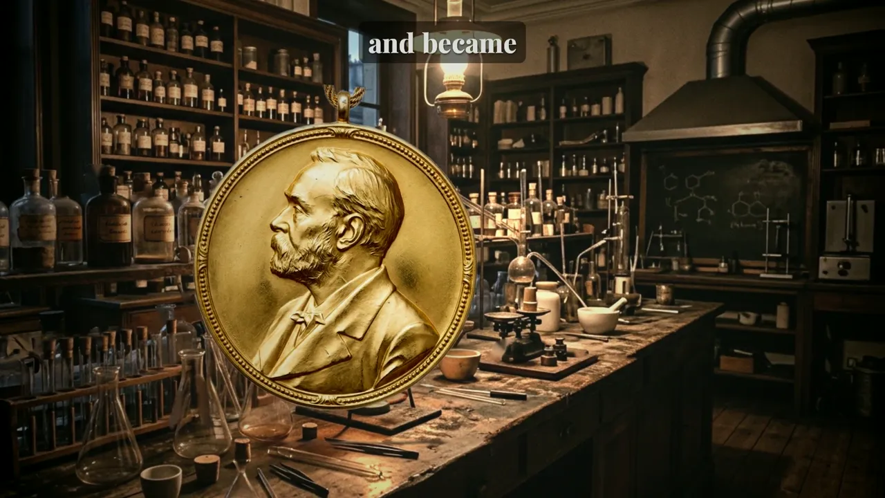 A medal in Curie's laboratory, a picture made for the five minds film